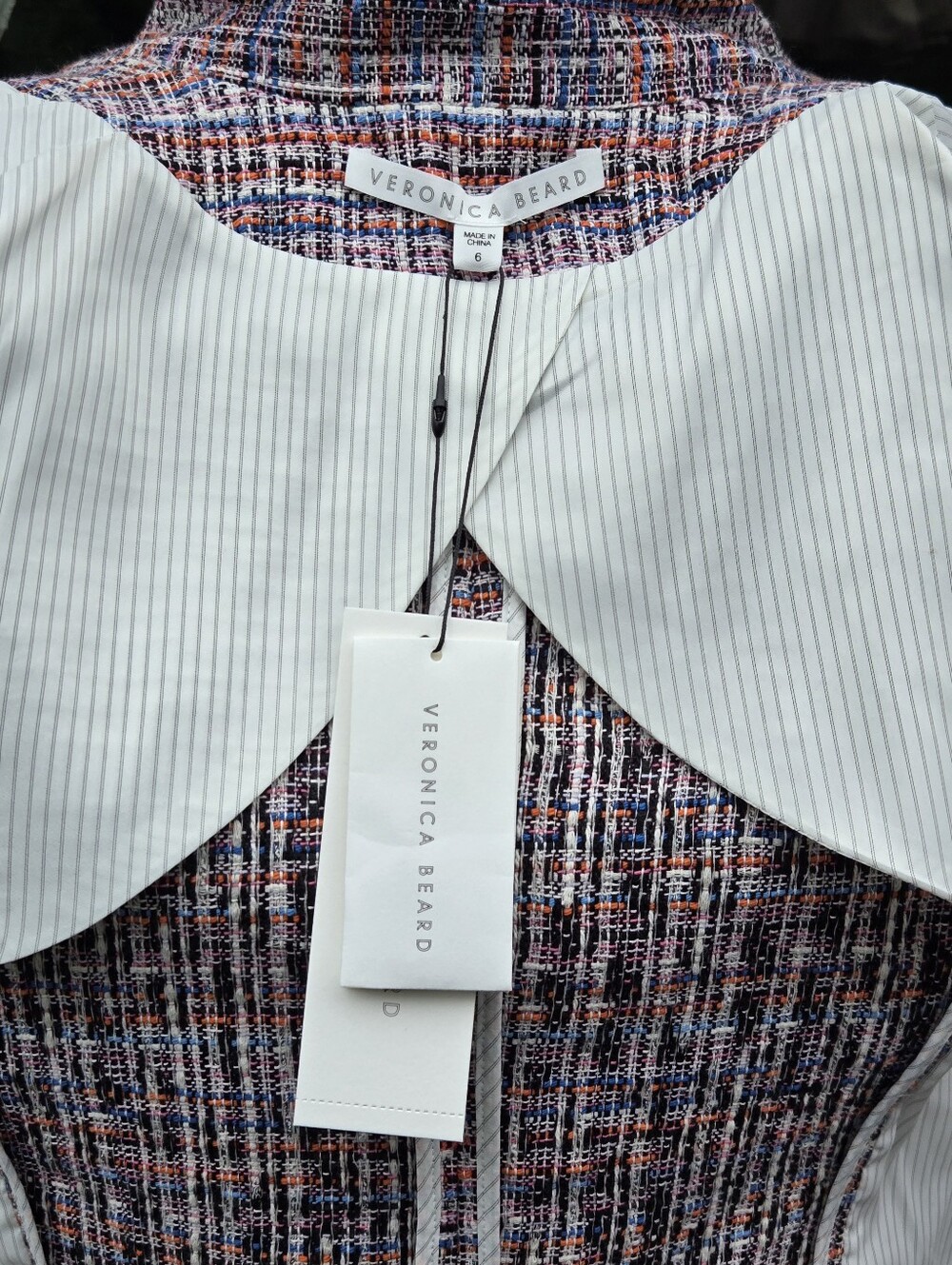 Veronica Beard Theron Tweed Blazer Jacket Size 6 Multi Double Breasted NWT $650 - Picture 15 of 16